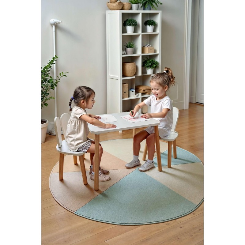 BEYAZ NATUREL 2 SANDALYELİ MASA SET | Belinda Toys