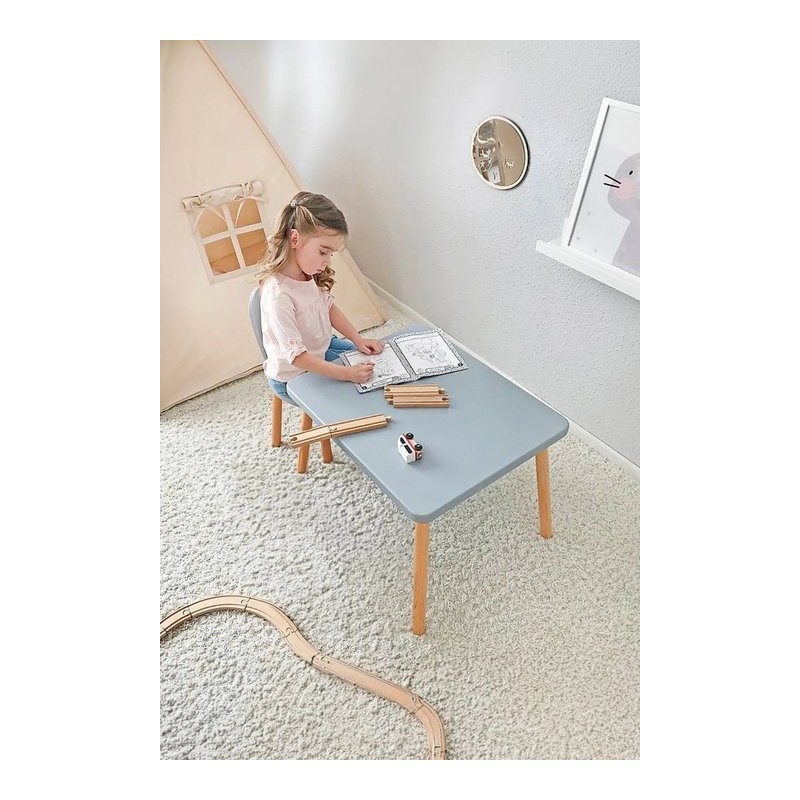 GRİ NATUREL 1 SANDALYELİ SET | Belinda Toys