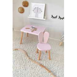 PEMBE NATUREL 1 SANDALYELİ SET