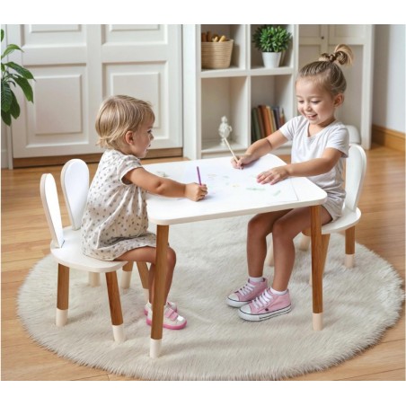 BEYAZ PAÇALI 2 SANDALYELİ SET