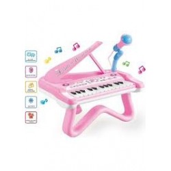 LEARNİNG FUN 25 TUŞLU MİKROFONLU EĞİTİCİ ÇOCUK PİYANO SETİ PEMBE