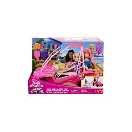 BARBIE MYSTERİES BEACH DETECTİVES PLAJ ARABASI BEBEK ARAÇ VE AKSESUARLARI
