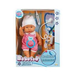 BEBELOU DOKTOR ZAMANI SESLİ BEBEK SETİ 35 CM.